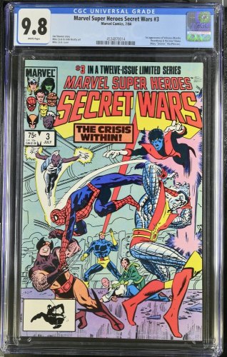 Cover Scan: Marvel Super-Heroes Secret Wars #3 CGC NM/M 9.8 White Pages 1st Titania! - Item ID #437199