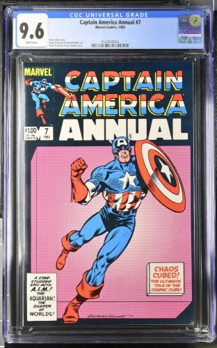 Cover Scan: Captain America Annual #7 CGC NM+ 9.6 White Pages - Item ID #437879