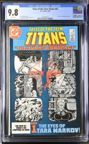 Cover Scan: Tales of the Teen Titans #42 CGC NM/M 9.8 White Pages The Judas Contract Book 1! - Item ID #437893