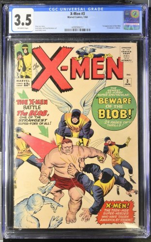 Cover Scan: X-Men #3 CGC VG- 3.5 1st Appearance Blob Cyclops Angel! Jack Kirby Cover! - Item ID #438693