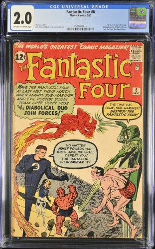 Cover Scan: Fantastic Four #6 CGC GD 2.0 2nd Appearance Doctor Doom Kirby! - Item ID #438967