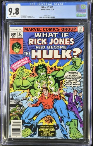 Cover Scan: What If? (1977) #12 CGC NM/M 9.8 White Pages Rick Jones Had Become Hulk! - Item ID #439308