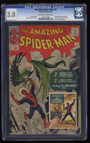 Cover Scan: Amazing Spider-Man #2 CGC GD/VG 3.0 1st Appearance Vulture! Ditko Cover! - Item ID #439312