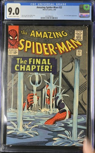 Cover Scan: Amazing Spider-Man #33 CGC VF/NM 9.0 Classic Cover Stan Lee Ditko! - Item ID #440718