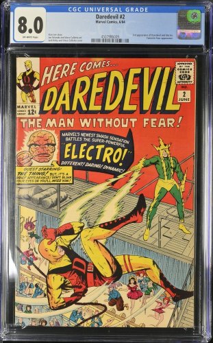 Cover Scan: Daredevil #2 CGC VF 8.0 Off White 2nd Appearance Daredevil Electro Kirby Cover! - Item ID #440723