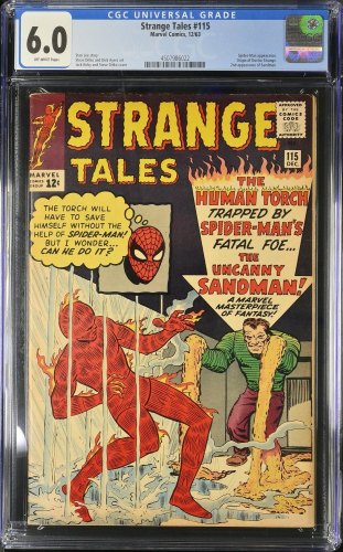 Cover Scan: Strange Tales #115 CGC FN 6.0 Off White Spider-Man Origin Doctor Strange! - Item ID #440736