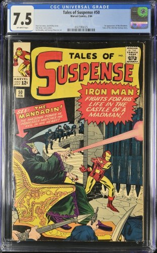 Cover Scan: Tales Of Suspense #50 CGC VF- 7.5 Off White 1st Appearance of Mandarin!! - Item ID #440739