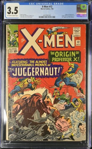 Cover Scan: X-Men #12 CGC VG- 3.5 Off White to White 1st Appearance Juggernaut Kirby Art! - Item ID #440832