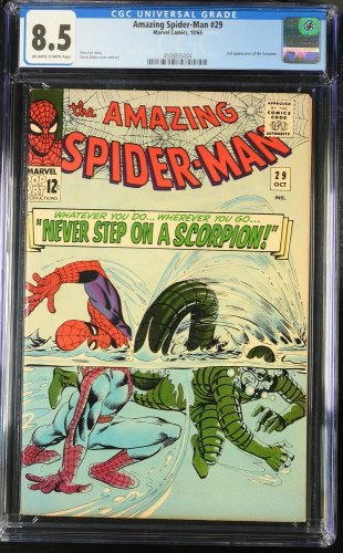 Cover Scan: Amazing Spider-Man #29 CGC VF+ 8.5 2nd Appearance Scorpion! Stan Lee! - Item ID #440913