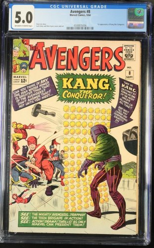 Cover Scan: Avengers #8 CGC VG/FN 5.0 1st Appearance Kang The Conqueror! Jack Kirby Cover! - Item ID #440915