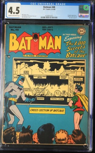 Cover Scan: Batman #48 CGC VG+ 4.5 Secrets of the Batcave! Penguin Appearance! - Item ID #440916