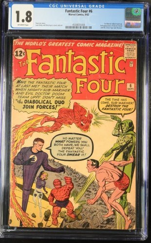 Cover Scan: Fantastic Four #6 CGC GD- 1.8 Off White 2nd Appearance Doctor Doom Kirby! - Item ID #440917