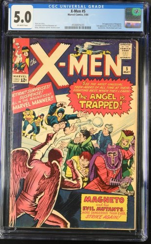 Cover Scan: X-Men #5 CGC VG/FN 5.0 Off White 3rd Appearance Magneto! 2nd Scarlet Witch! - Item ID #440929