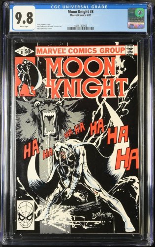 Cover Scan: Moon Knight (1980) #8 CGC NM/M 9.8 White Pages Bill Sienkiewicz Cover! - Item ID #443020