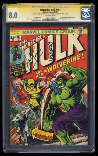 Cover Scan: Incredible Hulk #181 CGC VF 8.0 SS Signed Trimpe Wein Stan Lee! - Item ID #443800