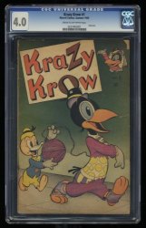 Cover Scan: Krazy Krow (1945) #1 CGC VG 4.0 Golden Age Marvel! Only Issue! - Item ID #318050