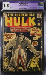 Cover Scan: Incredible Hulk (1962) #1 CGC GD- 1.8 Off White (Restored) 1st Appearance Hulk! - Item ID #350047