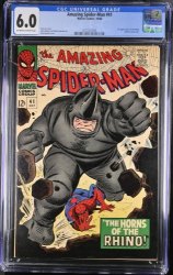 Cover Scan: Amazing Spider-Man #41 CGC FN 6.0 Off White to White 1st Appearance Rhino! - Item ID #351729
