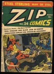 Cover Scan: Zip Comics #24 GD 2.0 MLJ WWII Era Scarce Golden Age! - Item ID #373316