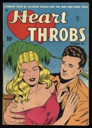 Cover Scan: Heart Throbs #3 VG- 3.5 Beautiful Golden Age Romance Cover! - Item ID #374470