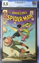 Cover Scan: Amazing Spider-Man #39 CGC FN- 5.5 1st Romita ASM Art/Green Goblin Cover! - Item ID #377074