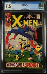 Cover Scan: X-Men #35 CGC VF- 7.5 Spider-Man! 1st Appearance of Changeling! - Item ID #380074