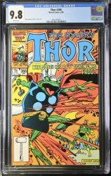 Cover Scan: Thor #366 CGC NM/M 9.8 White Pages 1st Cover Appearance Throg! - Item ID #380717