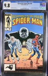 Cover Scan: Spectacular Spider-Man #98 CGC NM/M 9.8 White Pages Black Cat Kingpin 1st Spot! - Item ID #381559