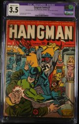 Cover Scan: Hangman (1942) #3 CGC VG- 3.5 (Restored) Nazi Bondage Cover! - Item ID #381749