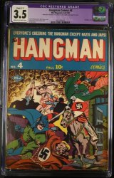 Cover Scan: Hangman (1942) #4 CGC VG- 3.5 (Restored) Nazi Bondage Cover! - Item ID #381751