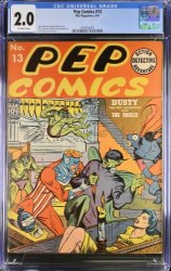 Cover Scan: Pep Comics #13 CGC GD 2.0 Off White Scarce Early Issue Bondage Cover! - Item ID #382247