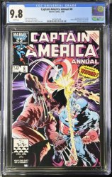 Cover Scan: Captain America Annual #8 CGC NM/M 9.8 White Pages Wolverine! Mike Zeck Cover! - Item ID #382256