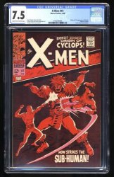 Cover Scan: X-Men #41 CGC VF- 7.5 Sub-Human! 1st Appearance Grotesk! Origin of Cyclops! - Item ID #382731