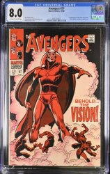 Cover Scan: Avengers #57 CGC VF 8.0 1st Appearance Vision! Buscema Cover! - Item ID #382764
