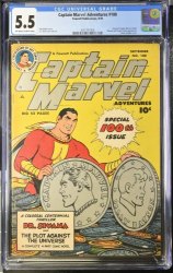 Cover Scan: Captain Marvel Adventures #100 CGC FN- 5.5 Off White to White - Item ID #383328