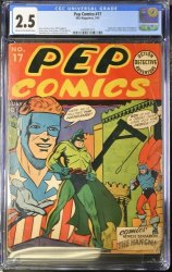 Cover Scan: Pep Comics #17 CGC GD+ 2.5 Cream To Off White Origin 1st Appearance Hangman! - Item ID #384061