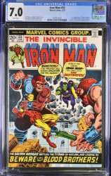 Cover Scan: Iron Man #55 CGC FN/VF 7.0 White Pages 1st Appearance Thanos Drax! - Item ID #384754
