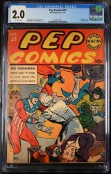 Cover Scan: Pep Comics #21 CGC GD 2.0 Off White Bondage Cover! - Item ID #385017