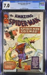 Cover Scan: Amazing Spider-Man #24 CGC FN/VF 7.0 Off White 3rd Appearance of Mysterio! - Item ID #385043