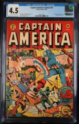 Cover Scan: Captain America Comics #31 CGC VG+ 4.5 Schomburg Japanese WWII Bondage Cover! - Item ID #386048
