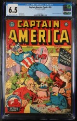 Cover Scan: Captain America Comics #24 CGC FN+ 6.5 Japanese WWII War Cover! - Item ID #386052