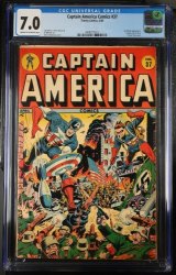 Cover Scan: Captain America Comics #37 CGC FN/VF 7.0 Classic Schomburg Flag Cover! - Item ID #386053
