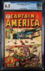 Cover Scan: Captain America Comics #36 CGC FN+ 6.5 Cream To Off White - Item ID #386054