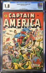 Cover Scan: Captain America Comics #27 CGC GD- 1.8 Classic Schomburg Motorcycle Cover! - Item ID #386318