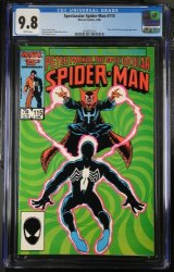 Cover Scan: Spectacular Spider-Man #115 CGC NM/M 9.8 White Pages Doctor Strange! - Item ID #388281
