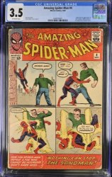 Cover Scan: Amazing Spider-Man #4 CGC VG- 3.5 Off White 1st Appearance Sandman! - Item ID #389120