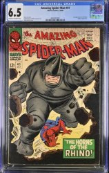 Cover Scan: Amazing Spider-Man #41 CGC FN+ 6.5 1st Appearance Rhino! - Item ID #391201