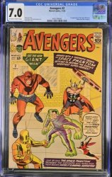 Cover Scan: Avengers (1963) #2 CGC FN/VF 7.0 1st Space Phantom Hulk Leaves! Jack Kirby! - Item ID #391806