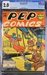 Cover Scan: Pep Comics #19 CGC GD 2.0 Off White Nazi WWII Cover! - Item ID #391808