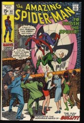 Cover Scan: Amazing Spider-Man #91 VF- 7.5 Funeral of Captain George Stacy! - Item ID #407924